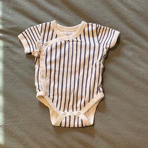 Pehr Side Tie Bodysuit Blue and White Stripe